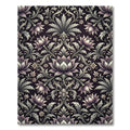 Elegant Plum Floral Damask Rug