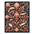 Ornate Copper Shell Baroque Scroll Rug
