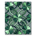 Celtic Green Clover Vine Artwork Rug