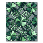 Celtic Green Clover Vine Artwork Rug