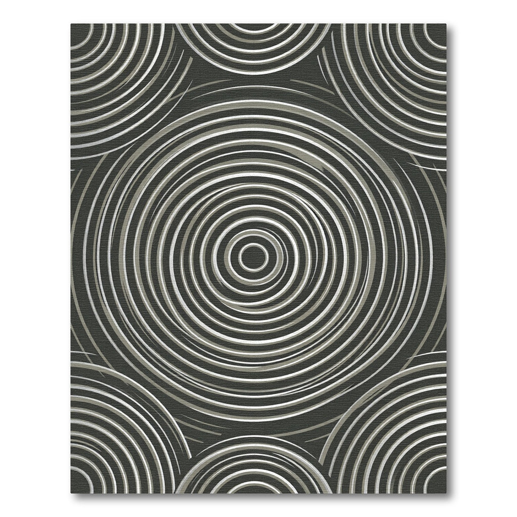 Modern Monochrome Circular Vortex Area Rug