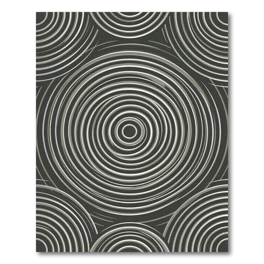 Modern Monochrome Circular Vortex Area Rug