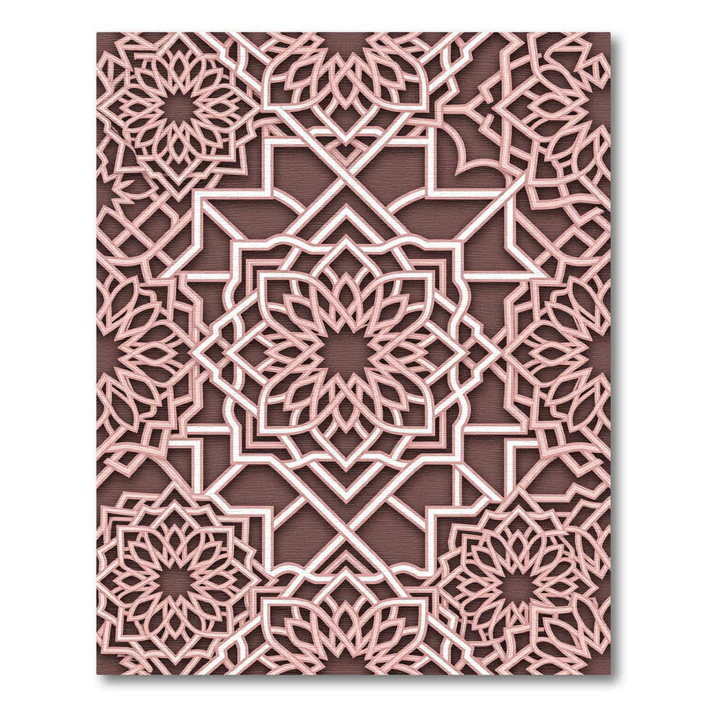 Blush Pink Linked Geometric Mandala Rug