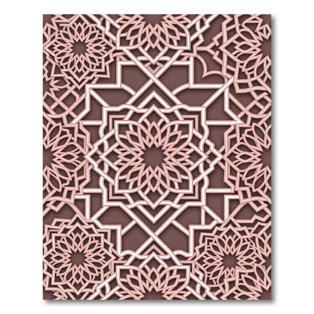 Blush Pink Linked Geometric Mandala Rug