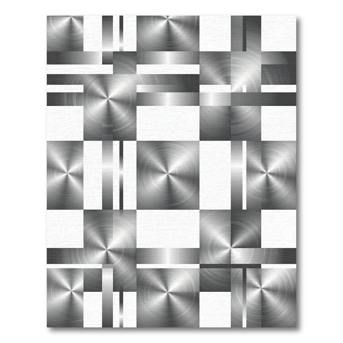 Metallic Circular Mosaic Composition Rug