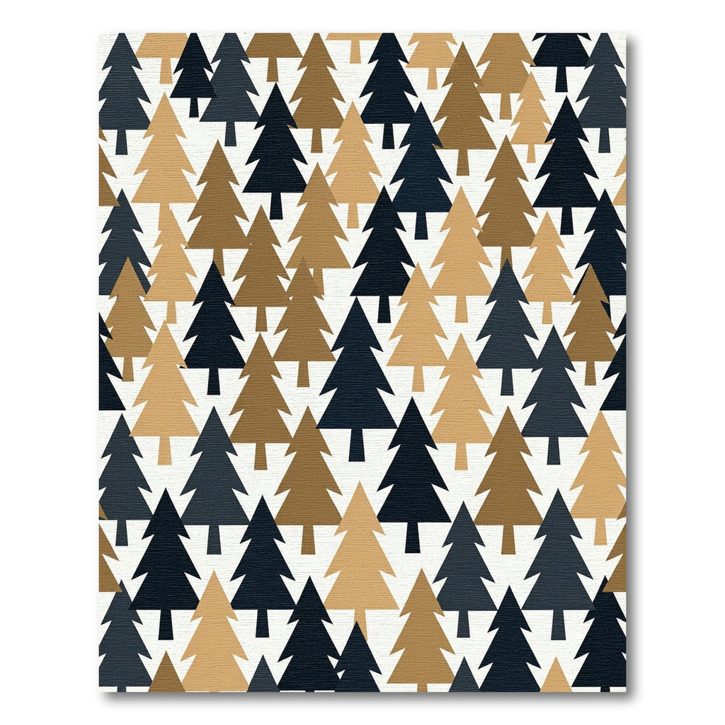 Midnight and Tan Minimalist Forest Tree Rug