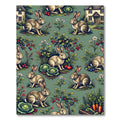 Whimsical Sage Rabbit Forest Garden Rug