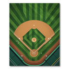 Graphic Baseball Diamond Field Art Rug