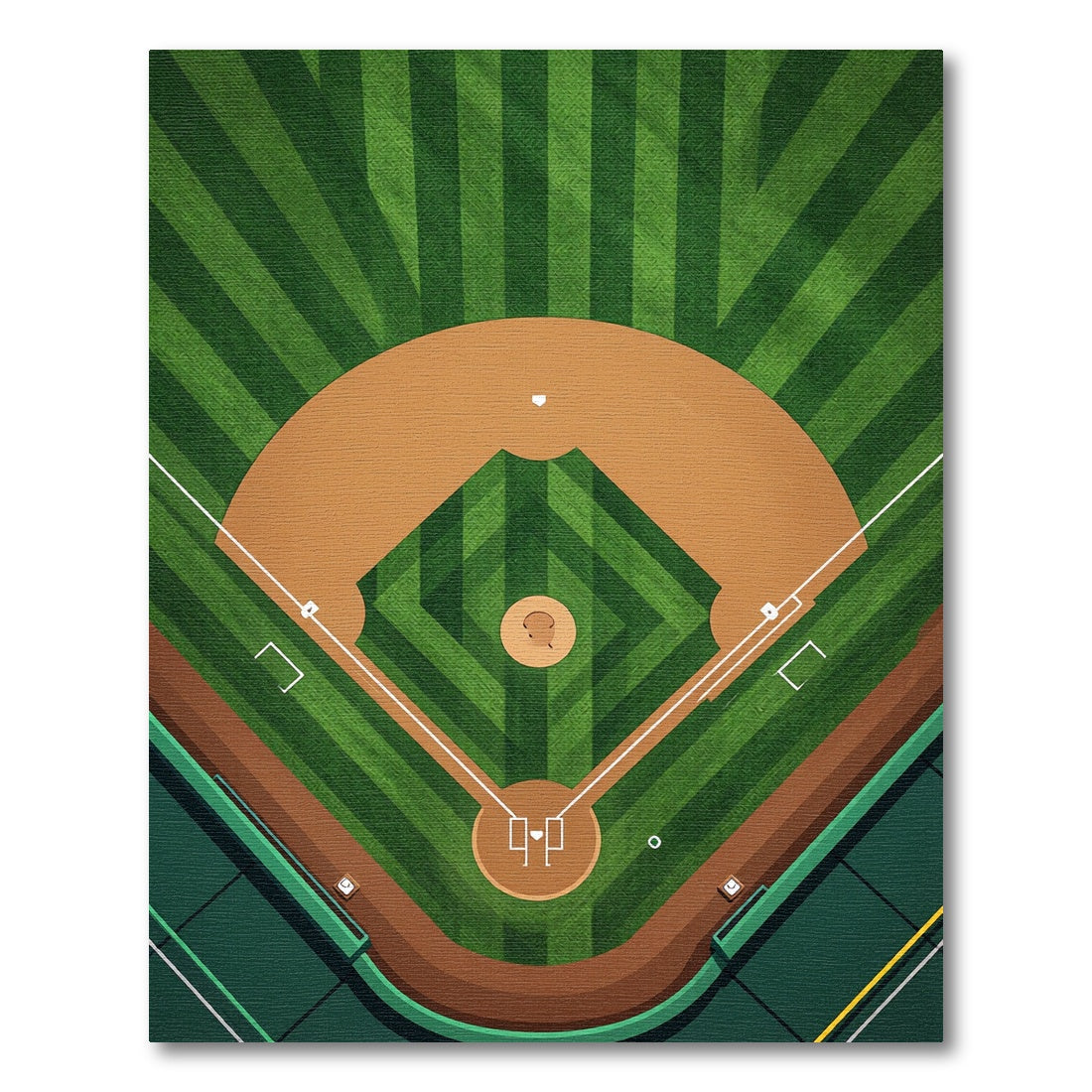 Graphic Baseball Diamond Field Art Rug