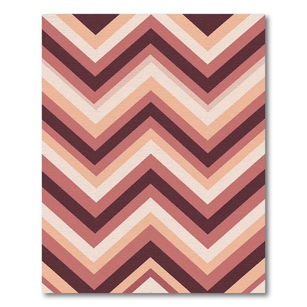 Warm Earthy Tone Chevron Zigzag Rug