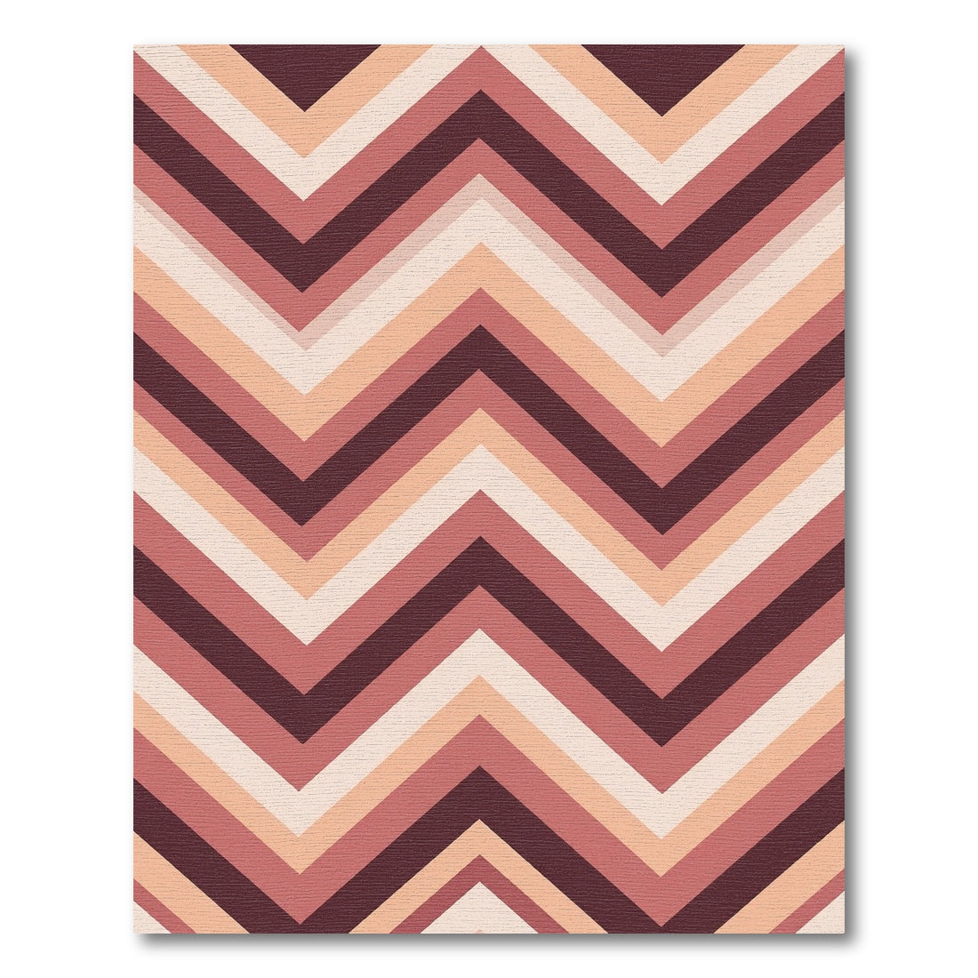 Warm Earthy Tone Chevron Zigzag Rug