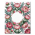 Pink Peony Floral Heart Frame Rug