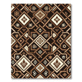 Rich Brown Geometric Interlocking Lattice Rug