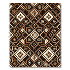 Rich Brown Geometric Interlocking Lattice Rug