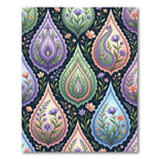 Whimsical Floral Paisley Teardrop Tapestry Rug