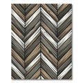 Rustic Wood Grain Chevron Pattern Rug