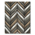 Rustic Wood Grain Chevron Pattern Rug