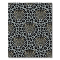 Grey Leopard Face Repeating Animal Rug