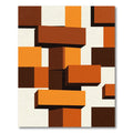 Modern Geometric Block Abstract Terracotta Rug
