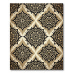 Black Golden Sunburst Ethnic Rug