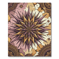 Golden Purple Spiky Starburst Mandala Rug