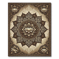 Earthy Bronze Ornate Lotus Medallion Rug