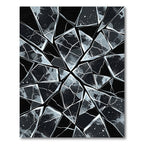 Modern Monochromatic Shattered Geometric Art Rug