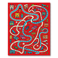 Playful Red City Car Maze Rug