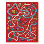 Playful Red City Car Maze Rug