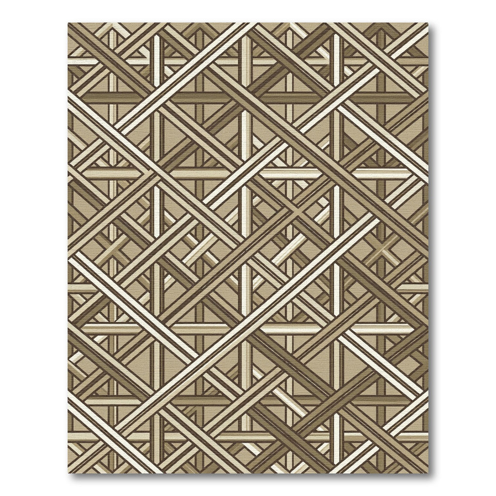 Geometric Taupe Lattice Intersecting Lines Rug