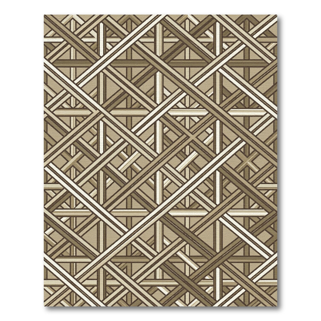 Geometric Taupe Lattice Intersecting Lines Rug