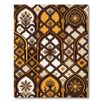 Elegant Golden Arch Floral Tile Rug