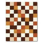 Retro Checkerboard Earth Tone Squares Rug
