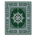 Elegant Green White Floral Medallion Rug