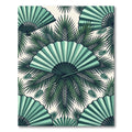 Emerald Fan Palm Leaf Composition Rug
