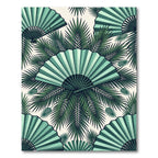 Emerald Fan Palm Leaf Composition Rug