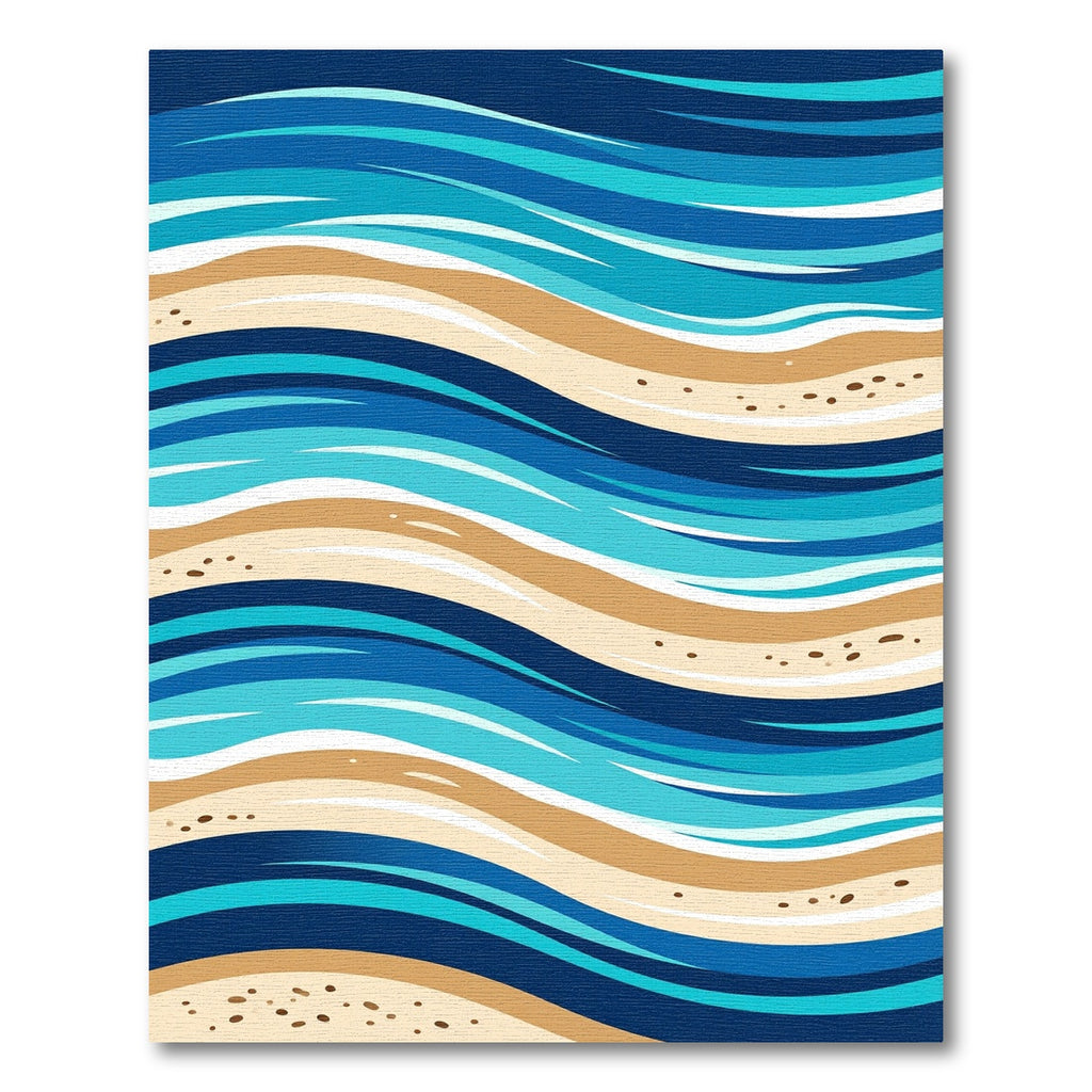 Abstract Blue Sandy Waves Rug