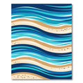 Abstract Blue Sandy Waves Rug