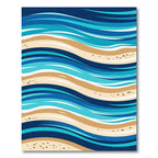 Abstract Blue Sandy Waves Rug