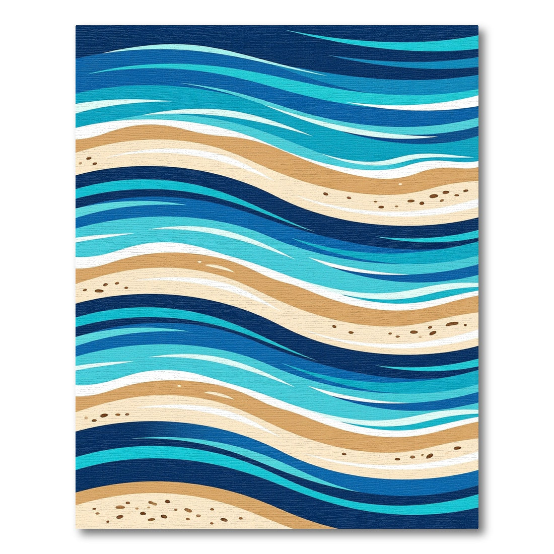 Abstract Blue Sandy Waves Rug