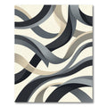 Minimalist Gray Monochrome Abstract Swirls Rug