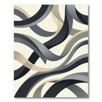 Minimalist Gray Monochrome Abstract Swirls Rug