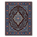 Ornate Indigo Floral Medallion Scroll Rug