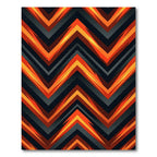 Vibrant Orange Fire Chevron Zigzag Rug