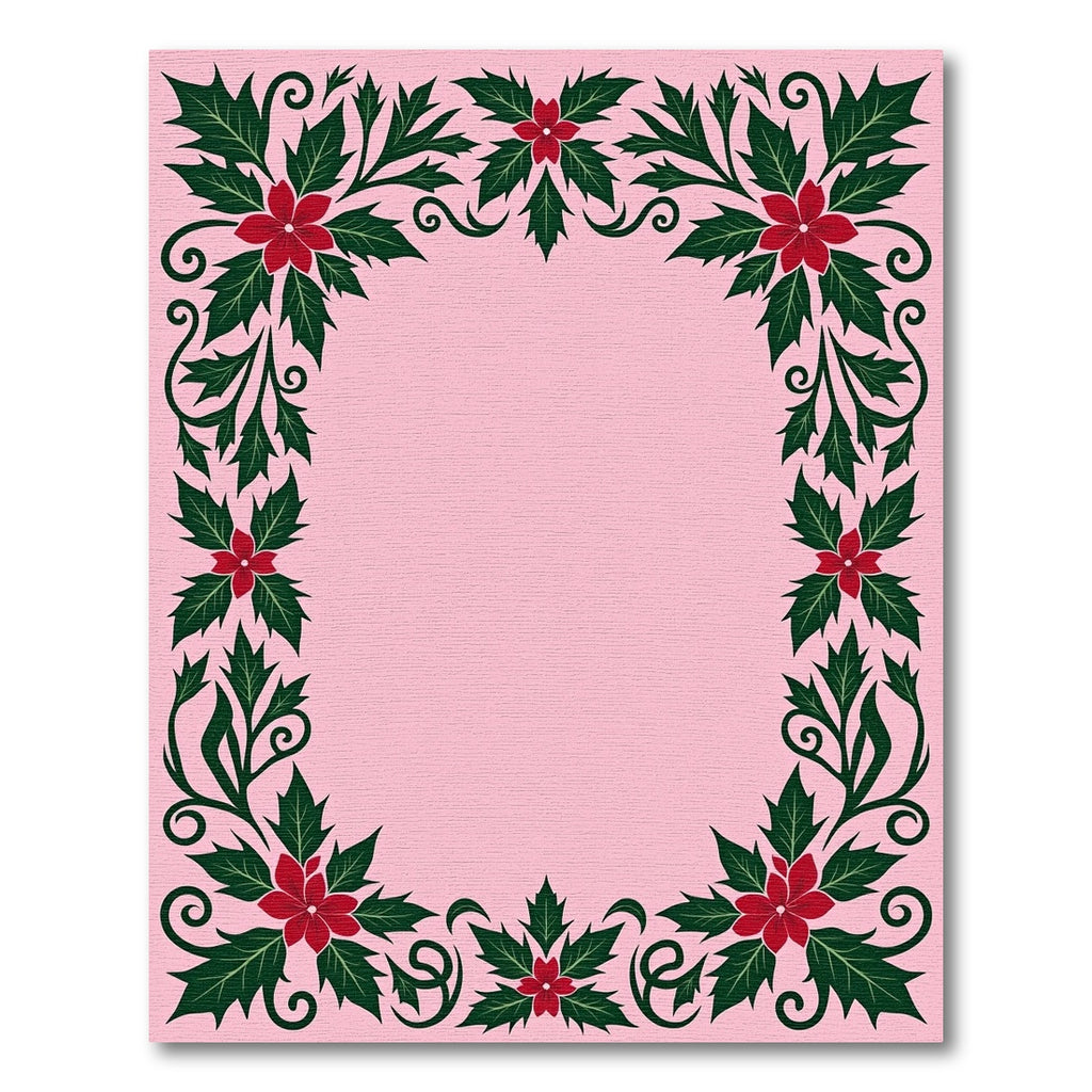 Crimson Poinsettia Holly Flourish Rug
