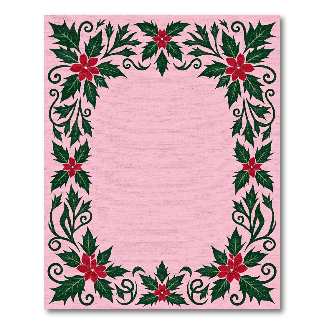 Crimson Poinsettia Holly Flourish Rug