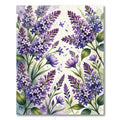 Watercolor Lilac Floral Botanical Garden Rug