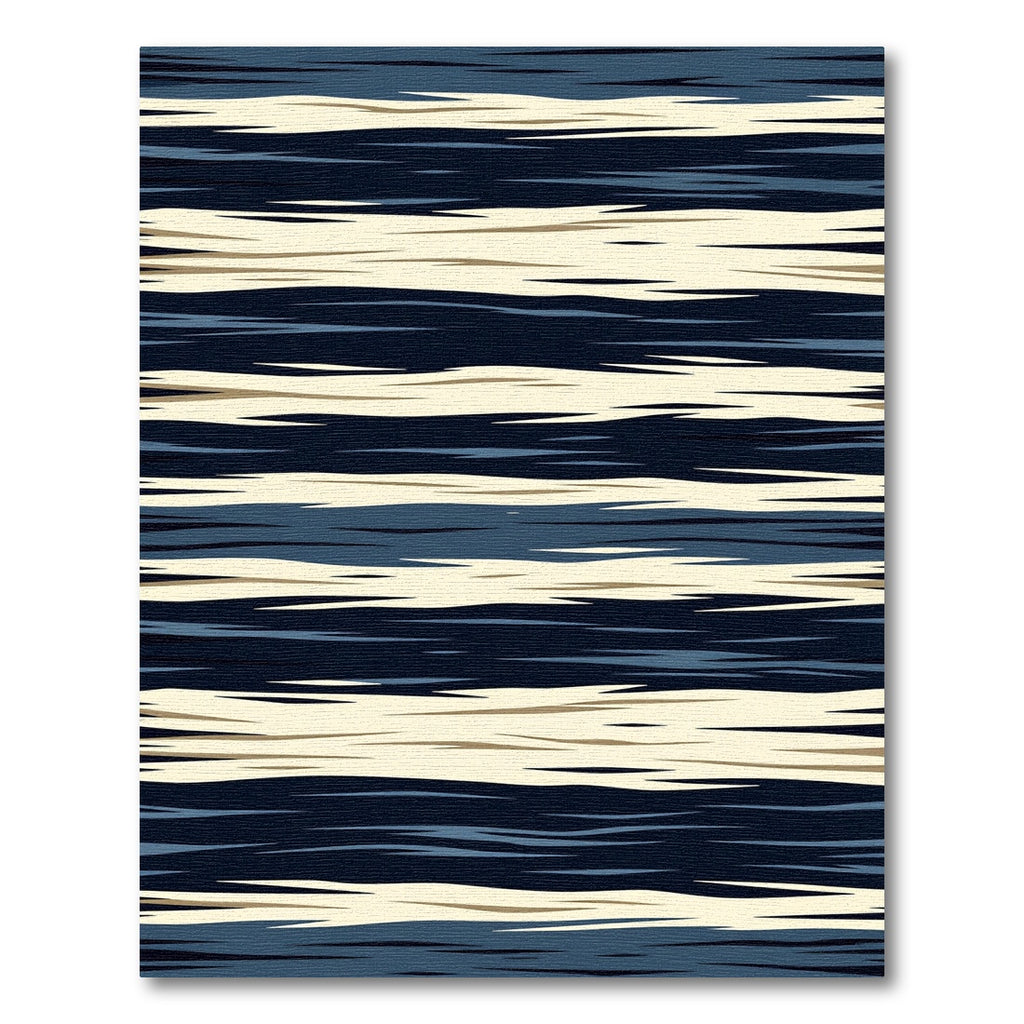 Modern Navy and Cream Abstract Horizon Rug