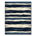Modern Navy and Cream Abstract Horizon Rug