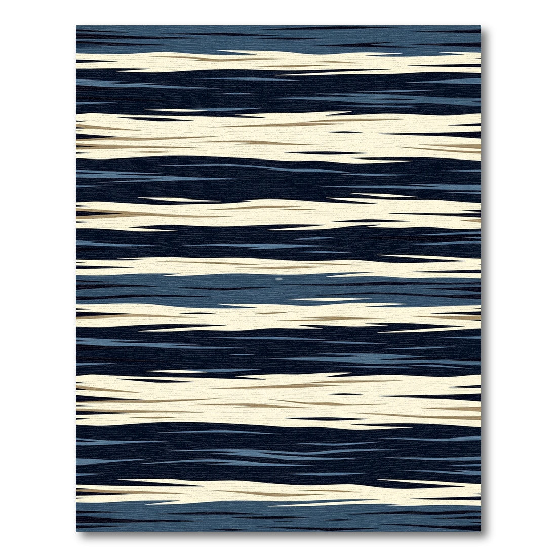 Modern Navy and Cream Abstract Horizon Rug